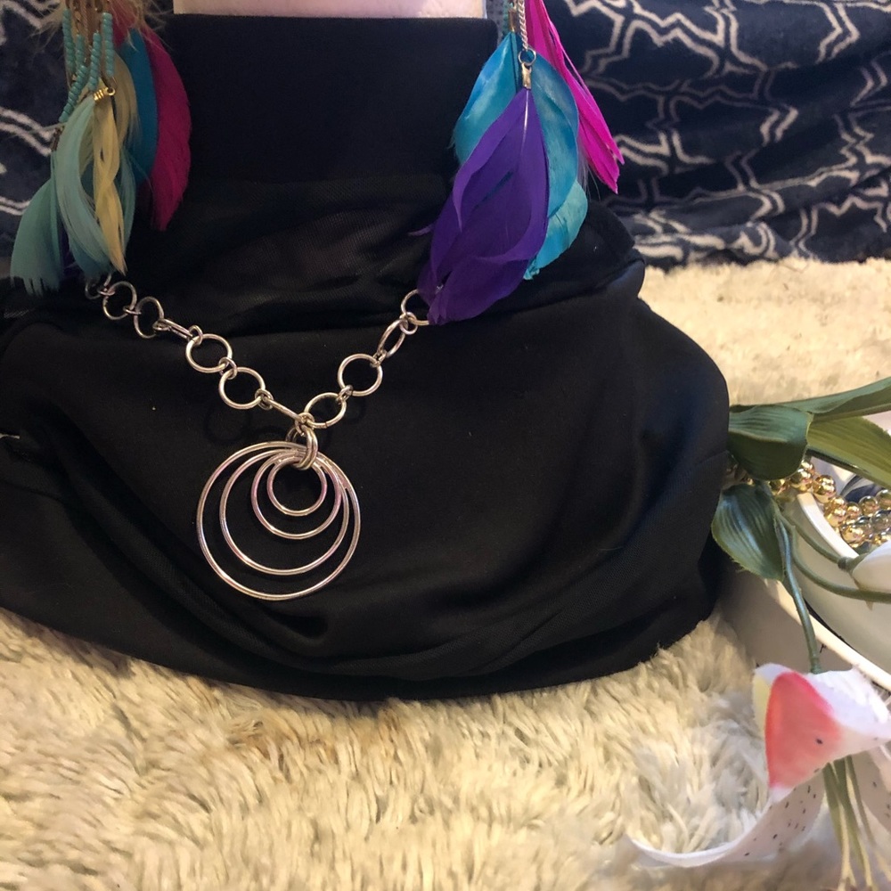 Silver circle necklace
